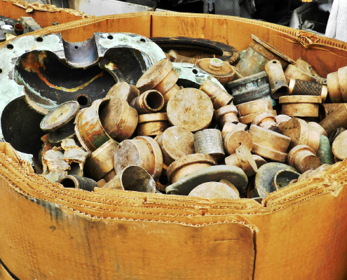 Standard copper scrap ready for processing